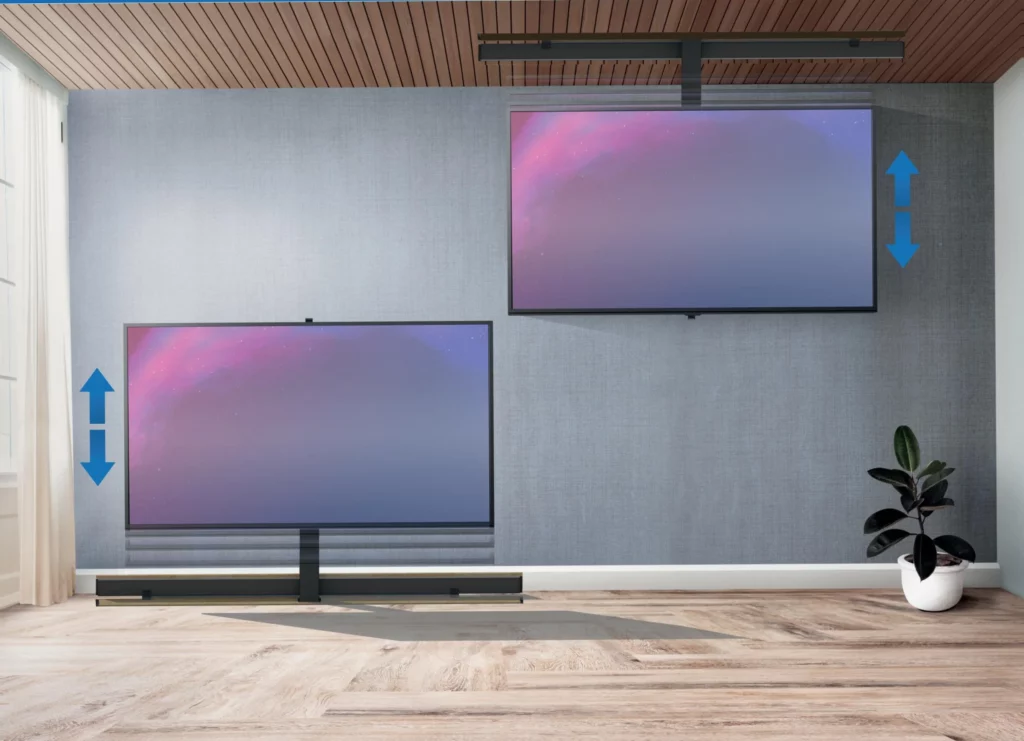 Floor TV Lift in living room