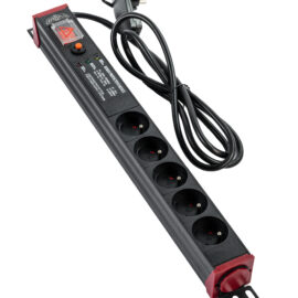 Power strips for lifts and TVs with a flat-end plug, 360-degree mounting