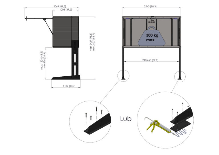 EcoBox v3 obciążalność i utwierdzenie render
